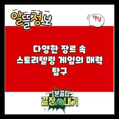 다양한 장르 속 스토리텔링 게임의 매력 탐구