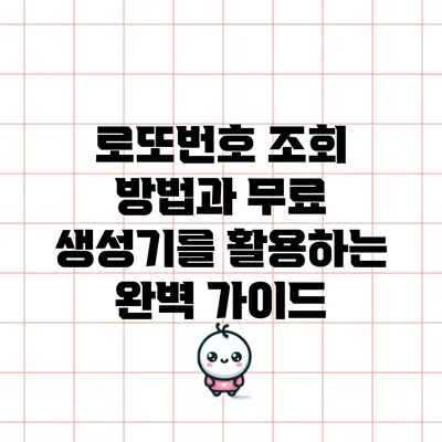 로또번호 조회 방법과 무료 생성기를 활용하는 완벽 가이드