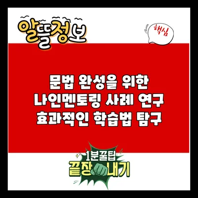문법 완성을 위한 나인멘토링 사례 연구: 효과적인 학습법 탐구