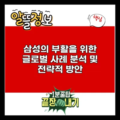 삼성의 부활을 위한 글로벌 사례 분석 및 전략적 방안