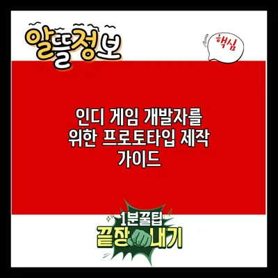 인디 게임 개발자를 위한 프로토타입 제작 가이드