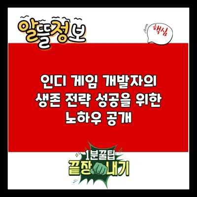 인디 게임 개발자의 생존 전략: 성공을 위한 노하우 공개