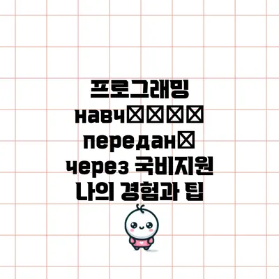 프로그래밍 навчنيات передані через 국비지원: 나의 경험과 팁