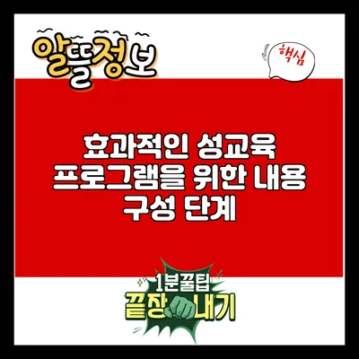 효과적인 성교육 프로그램을 위한 내용 구성 단계