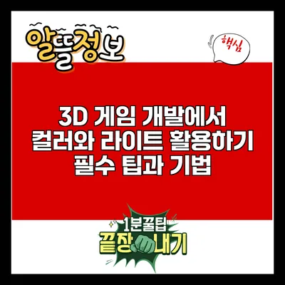 3D 게임 개발에서 컬러와 라이트 활용하기: 필수 팁과 기법
