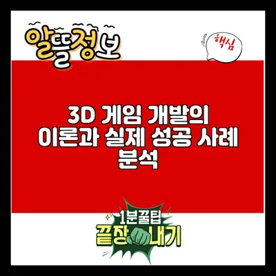 3D 게임 개발의 이론과 실제: 성공 사례 분석