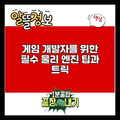 게임 개발자를 위한 필수 물리 엔진 팁과 트릭