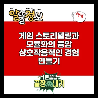 게임 스토리텔링과 모듈화의 융합: 상호작용적인 경험 만들기