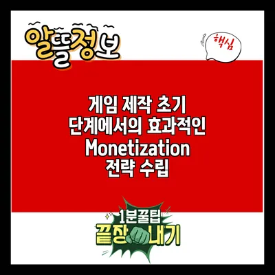 게임 제작 초기 단계에서의 효과적인 Monetization 전략 수립