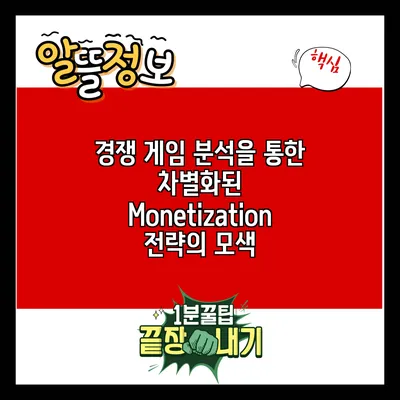 경쟁 게임 분석을 통한 차별화된 Monetization 전략의 모색