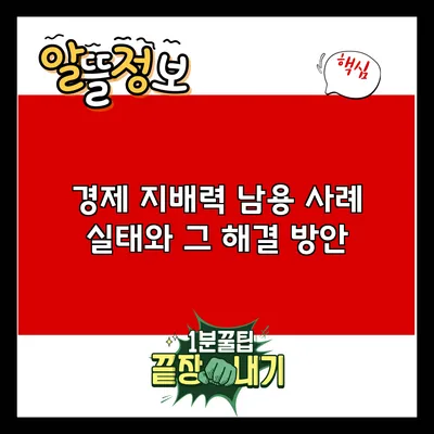 경제 지배력 남용 사례: 실태와 그 해결 방안
