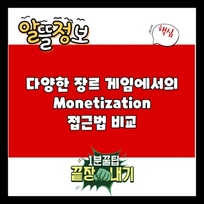 다양한 장르 게임에서의 Monetization 접근법 비교
