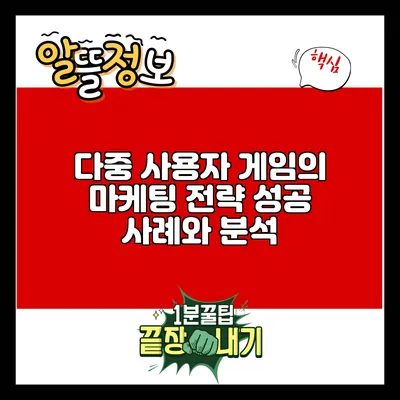 다중 사용자 게임의 마케팅 전략: 성공 사례와 분석