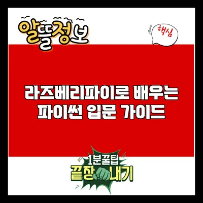 라즈베리파이로 배우는 파이썬 입문 가이드