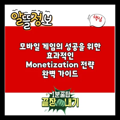 모바일 게임의 성공을 위한 효과적인 Monetization 전략 완벽 가이드