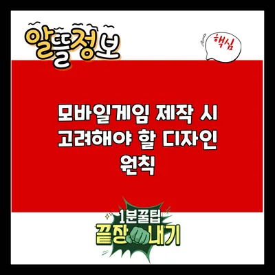 모바일게임 제작 시 고려해야 할 디자인 원칙