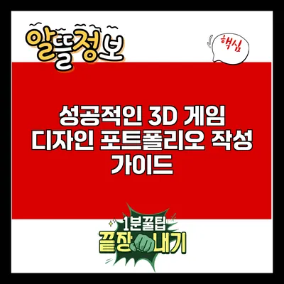 성공적인 3D 게임 디자인 포트폴리오 작성 가이드