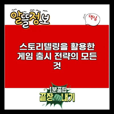스토리텔링을 활용한 게임 출시 전략의 모든 것