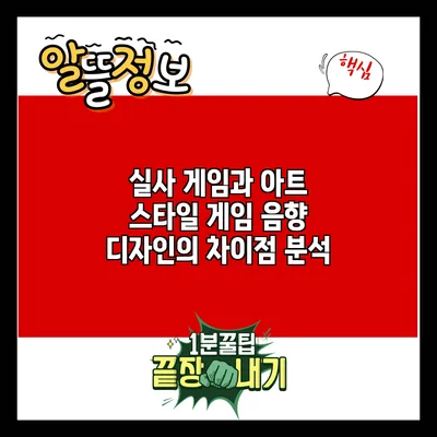 실사 게임과 아트 스타일 게임: 음향 디자인의 차이점 분석