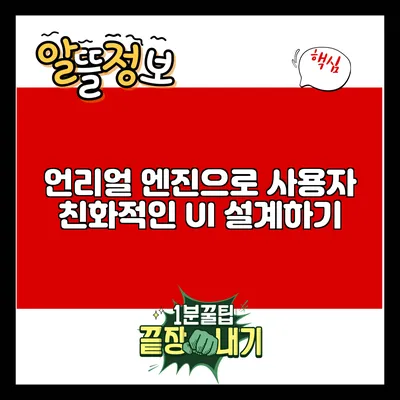 언리얼 엔진으로 사용자 친화적인 UI 설계하기