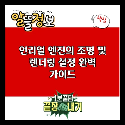 언리얼 엔진의 조명 및 렌더링 설정 완벽 가이드
