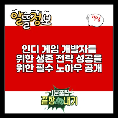 인디 게임 개발자를 위한 생존 전략: 성공을 위한 필수 노하우 공개
