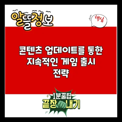 콘텐츠 업데이트를 통한 지속적인 게임 출시 전략