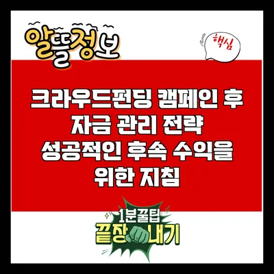 크라우드펀딩 캠페인 후 자금 관리 전략: 성공적인 후속 수익을 위한 지침