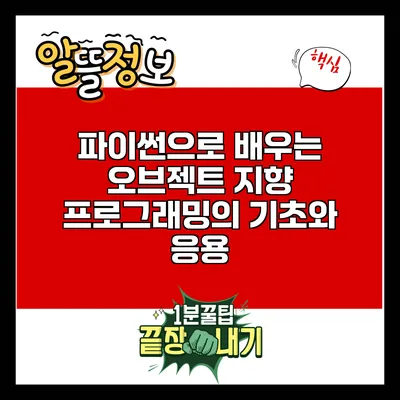 파이썬으로 배우는 오브젝트 지향 프로그래밍의 기초와 응용