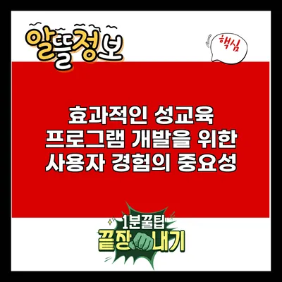 효과적인 성교육 프로그램 개발을 위한 사용자 경험의 중요성