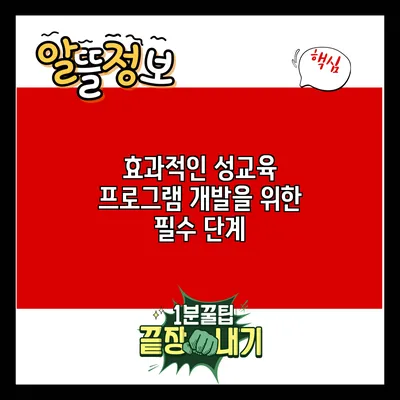 효과적인 성교육 프로그램 개발을 위한 필수 단계