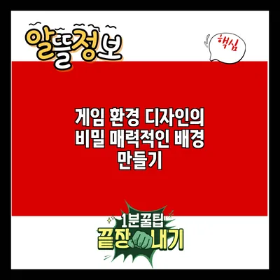 게임 환경 디자인의 비밀: 매력적인 배경 만들기