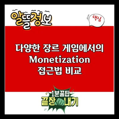 다양한 장르 게임에서의 Monetization 접근법 비교