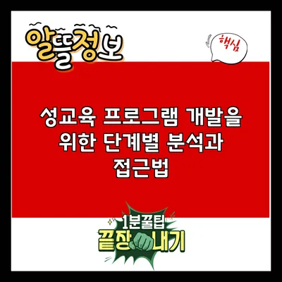 성교육 프로그램 개발을 위한 단계별 분석과 접근법