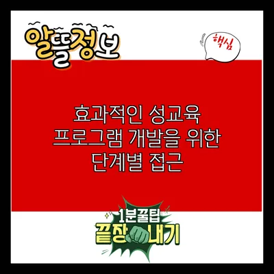 효과적인 성교육 프로그램 개발을 위한 단계별 접근